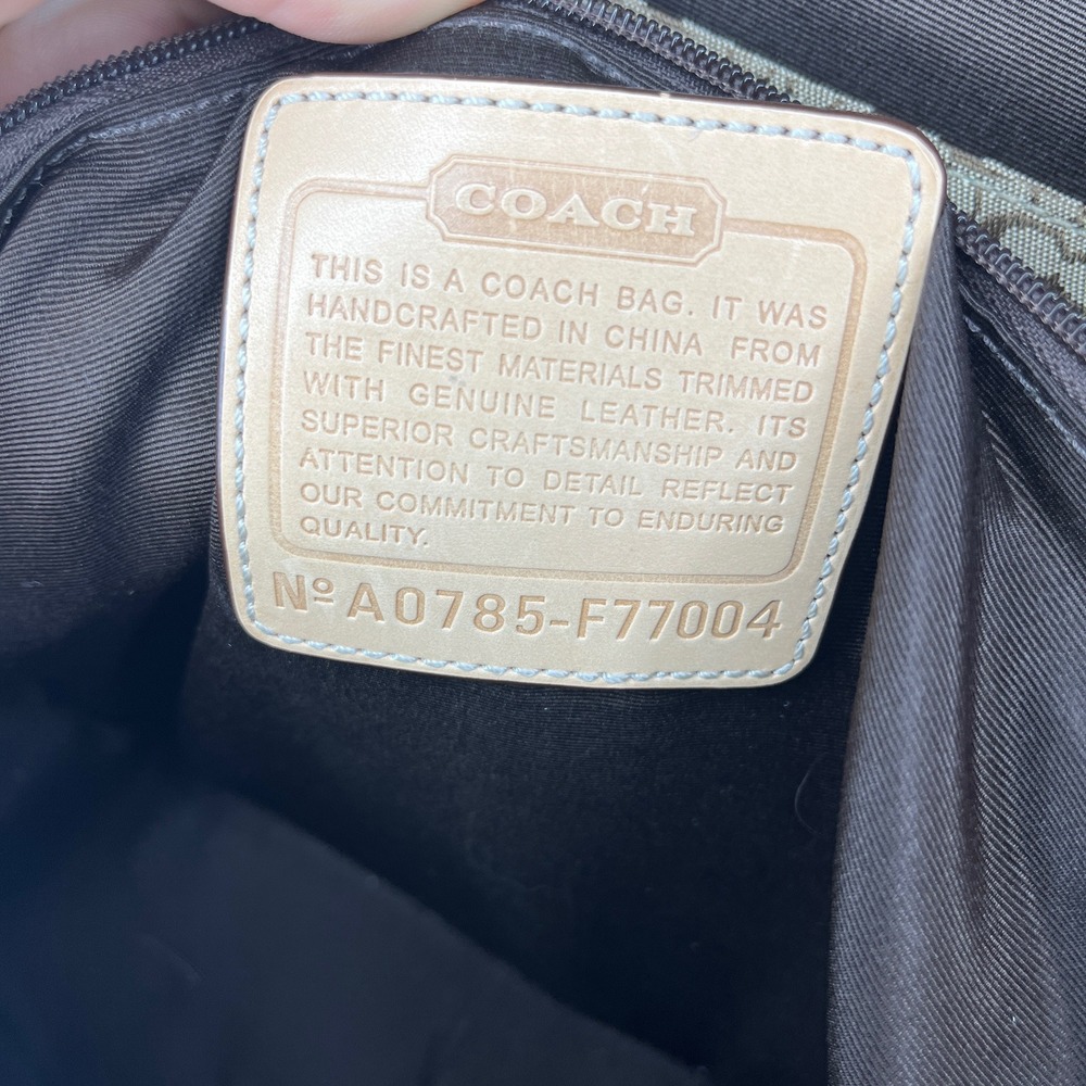 Coach Messenger Bag Crossbody Satchel‎ Signature Canvas Leather Trim - Picture 11 of 13